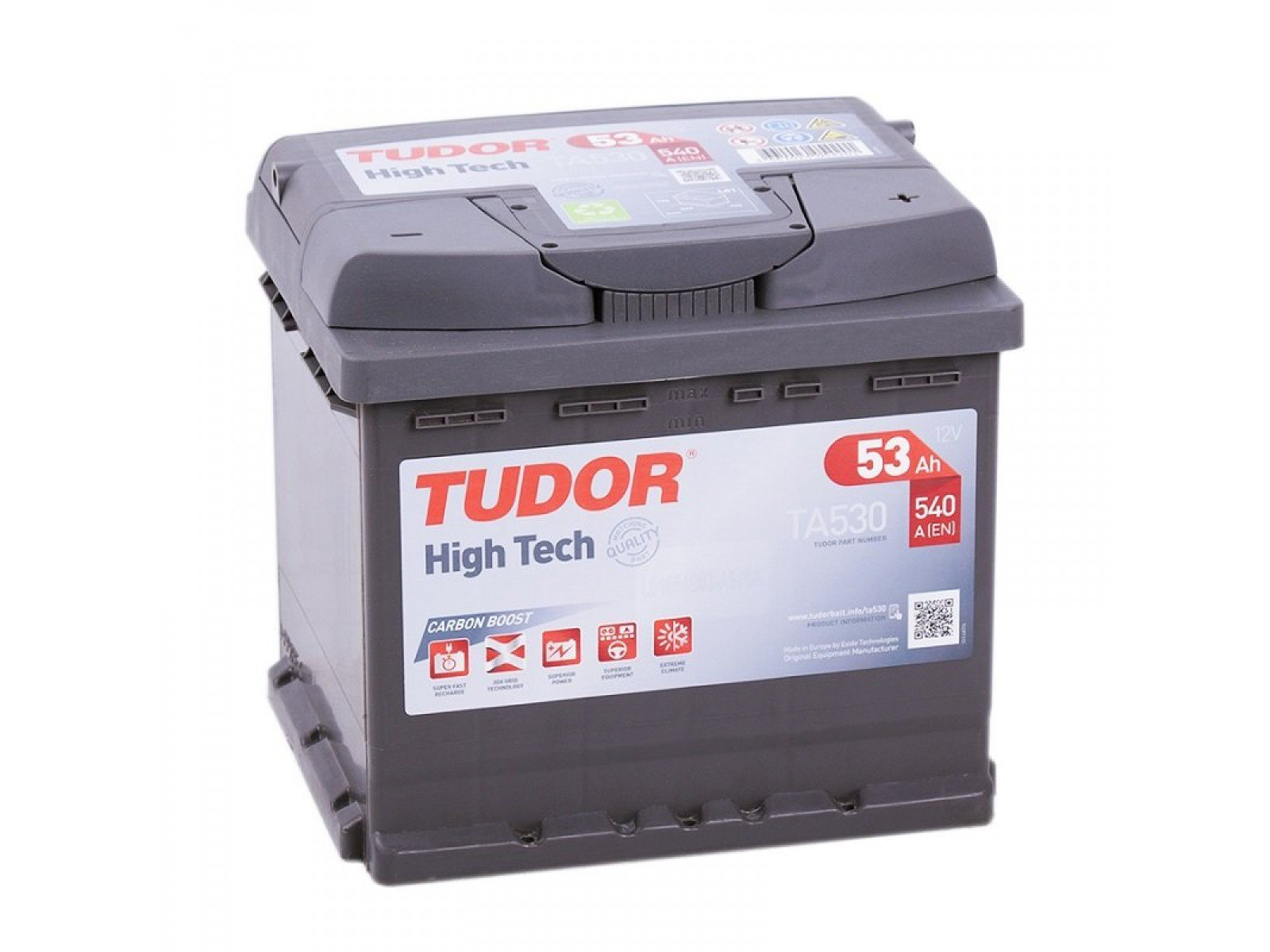 Tudor High Tech TA530 (53 А/ч), 540A R+
