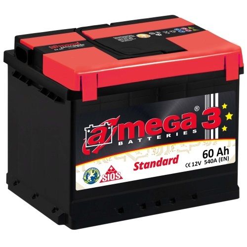 A-mega Standard 6СТ-60 (60 A/h), 540A R+