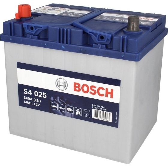 Bosch S4 025 Asia (60 А/h), 540A L+ (560 411 054)