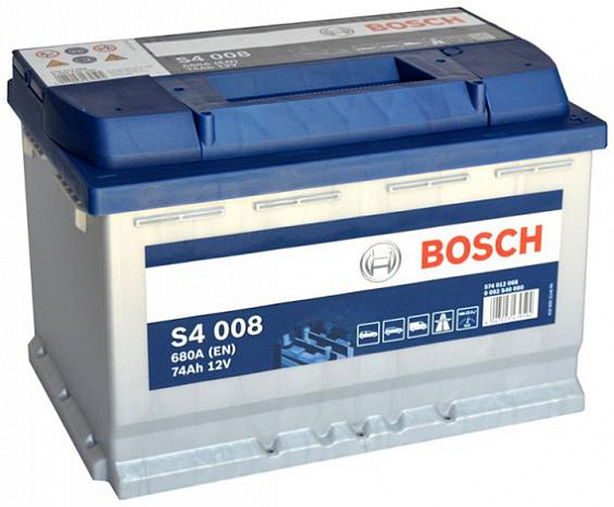 Bosch S4 008 (74 А/h), 680A R+ (574 012 068)