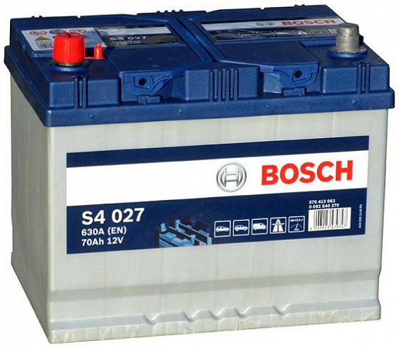 Bosch S4 027 Asia (70 А/h), 630A L+ (570 413 063)