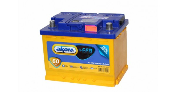 AKOM +EFB 6CT-60 Евро (60 A/h), 580А R+